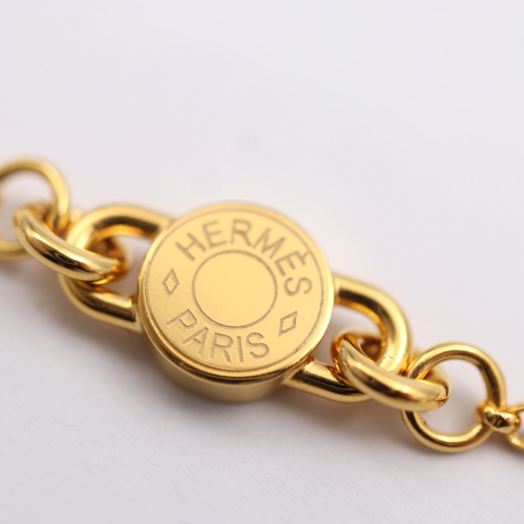 新古未使用展示品 HERMES エルメス ネックレス 011084CC ヴォースイフト メタル ナタ ゴールド ペンダント 本物保証 中古