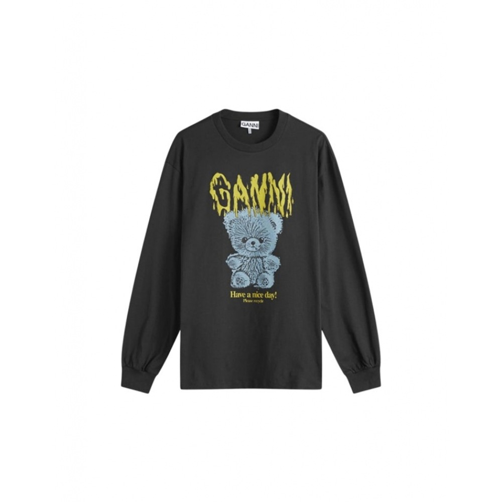 ガニテディプリントロングスリーブTシャツブラックレディース T4293 252 ガニテディプリントロングスリーブTシャツブラックレディース T4293 252