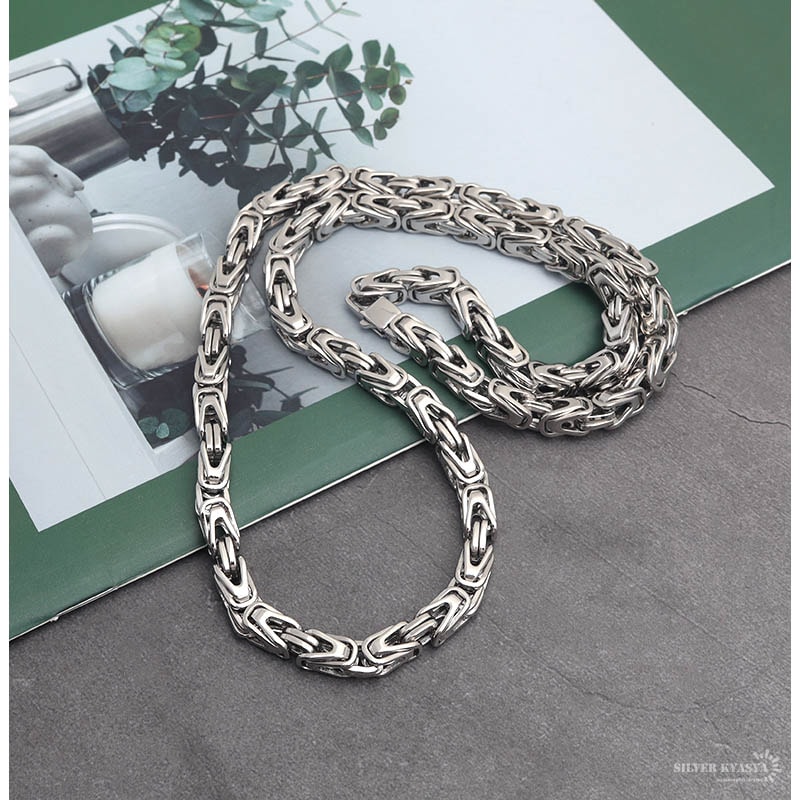 ステンレス デザインチェーンネックレス [n455]