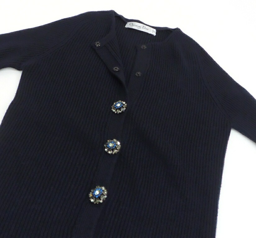 クリスチャン・ディオール Christian Dior カーディガン セーター ビジューボタン ネイビー【中古】(57205) 楽天市場】クリスチャン・ディオール Christian Dior