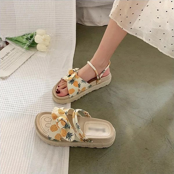 2WAY サンダル ヒール4cm 厚底 夏 オープントゥ リボン 疲れにくい 履きやすい レディース カジュアル ラウンドトゥ フルーツ柄 可愛い オシャレ ビーチサンダル 日常 通勤 デート リゾー 2WAY サンダル ヒール4cm 厚底 夏 オープントゥ リボン 疲れにくい 履きやすい レディース カジュアル ラウンドトゥ フルーツ柄 可愛い オシャレ ビーチサンダル 日常 通勤 デート リゾー