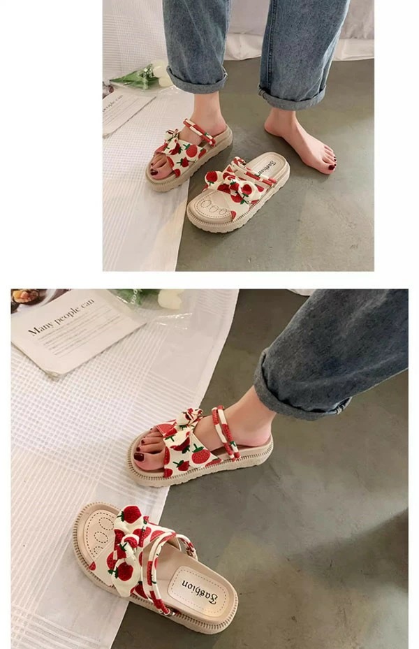 2WAY サンダル ヒール4cm 厚底 夏 オープントゥ リボン 疲れにくい 履きやすい レディース カジュアル ラウンドトゥ フルーツ柄 可愛い オシャレ ビーチサンダル 日常 通勤 デート リゾー 2WAY サンダル ヒール4cm 厚底 夏 オープントゥ リボン 疲れにくい 履きやすい レディース カジュアル ラウンドトゥ フルーツ柄 可愛い オシャレ ビーチサンダル 日常 通勤 デート リゾー