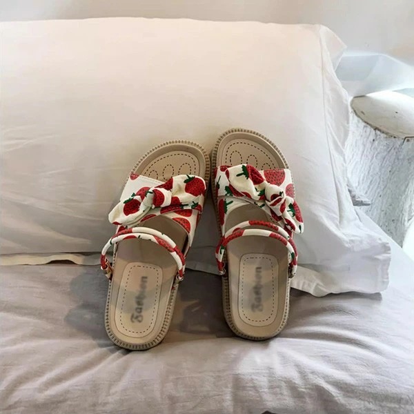 2WAY サンダル ヒール4cm 厚底 夏 オープントゥ リボン 疲れにくい 履きやすい レディース カジュアル ラウンドトゥ フルーツ柄 可愛い オシャレ ビーチサンダル 日常 通勤 デート リゾー 2WAY サンダル ヒール4cm 厚底 夏 オープントゥ リボン 疲れにくい 履きやすい レディース カジュアル ラウンドトゥ フルーツ柄 可愛い オシャレ ビーチサンダル 日常 通勤 デート リゾー