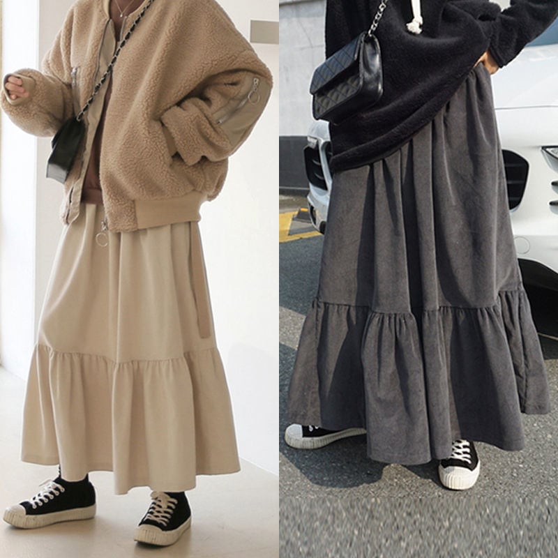 1MB494-今季トレンド プリーツスカート無地 ロングスカート ボトムス マキシ 膝下 1MB494-今季トレンド プリーツスカート無地 ロングスカート ボトムス マキシ 膝下