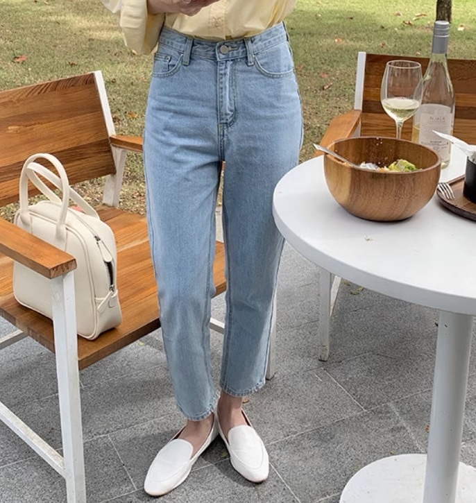 レディース パンツ ボトムス デニム Gパン テーパードパンツ ロングパンツ デニムパンツ シガレットパンツ ロング 9分丈 クロップド丈 ストレート フェミニン ファスナー ポケット ハイウエスト