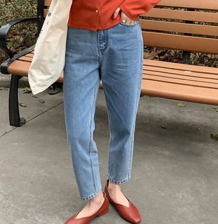 レディース パンツ ボトムス デニム Gパン テーパードパンツ ロングパンツ デニムパンツ シガレットパンツ ロング 9分丈 クロップド丈 ストレート フェミニン ファスナー ポケット ハイウエスト