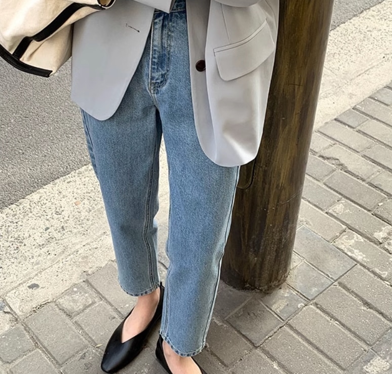 レディース パンツ ボトムス デニム Gパン テーパードパンツ ロングパンツ デニムパンツ シガレットパンツ ロング 9分丈 クロップド丈 ストレート フェミニン ファスナー ポケット ハイウエスト