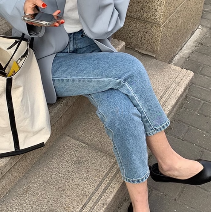 レディース パンツ ボトムス デニム Gパン テーパードパンツ ロングパンツ デニムパンツ シガレットパンツ ロング 9分丈 クロップド丈 ストレート フェミニン ファスナー ポケット ハイウエスト