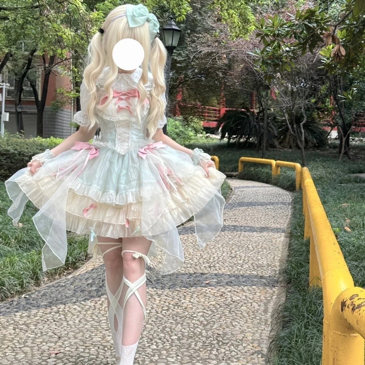 ロリータ 二次元 ショートケーキ猫デザインjsk ロリータセット プリンセスワンピースバースデードレスハロウィンクリスマスパーティー仮装30%までに制限