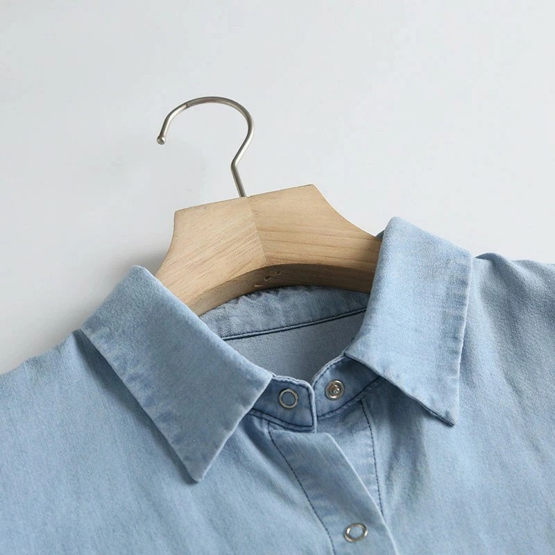 ブラウス シャツ デニム トップス シャツブラウス 半袖 レディース 無地 体型カバー 40代 薄手 ゆったり 前開け カーディガン デニムシャツ お洒落 チュニック