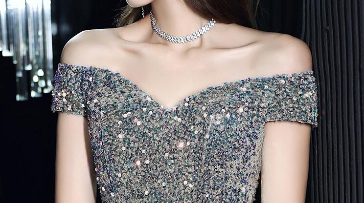 今すぐ欲しい!レディースドレス エレガント 高級 スパンコール ロングドレス ロングワンピース オフショルダー グレー 2色 チュールスカート 新着 編み上げ お呼ばれ 司会 演出 おしゃれ フォマー 今すぐ欲しい!レディースドレス エレガント 高級 スパンコール ロングドレス ロングワンピース オフショルダー グレー 2色 チュールスカート 新着 編み上げ お呼ばれ 司会 演出 おしゃれ フォマー