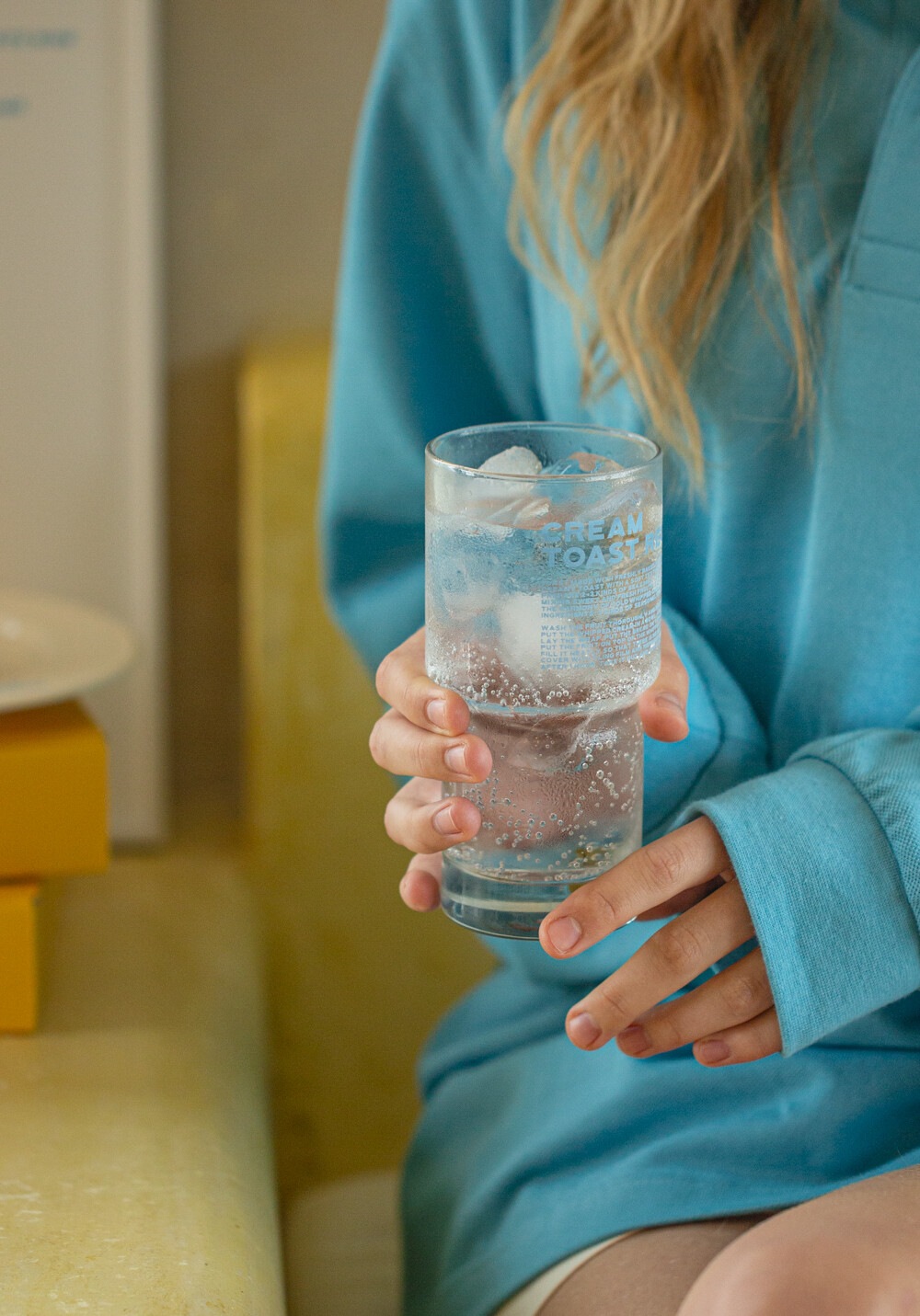 [momur weekend] Cream Toast Glass - 2カラー + FREE OMAKE プリントグラス おしゃれグラス おしゃれグラス ビンテージグラス耐熱ガラスカップ