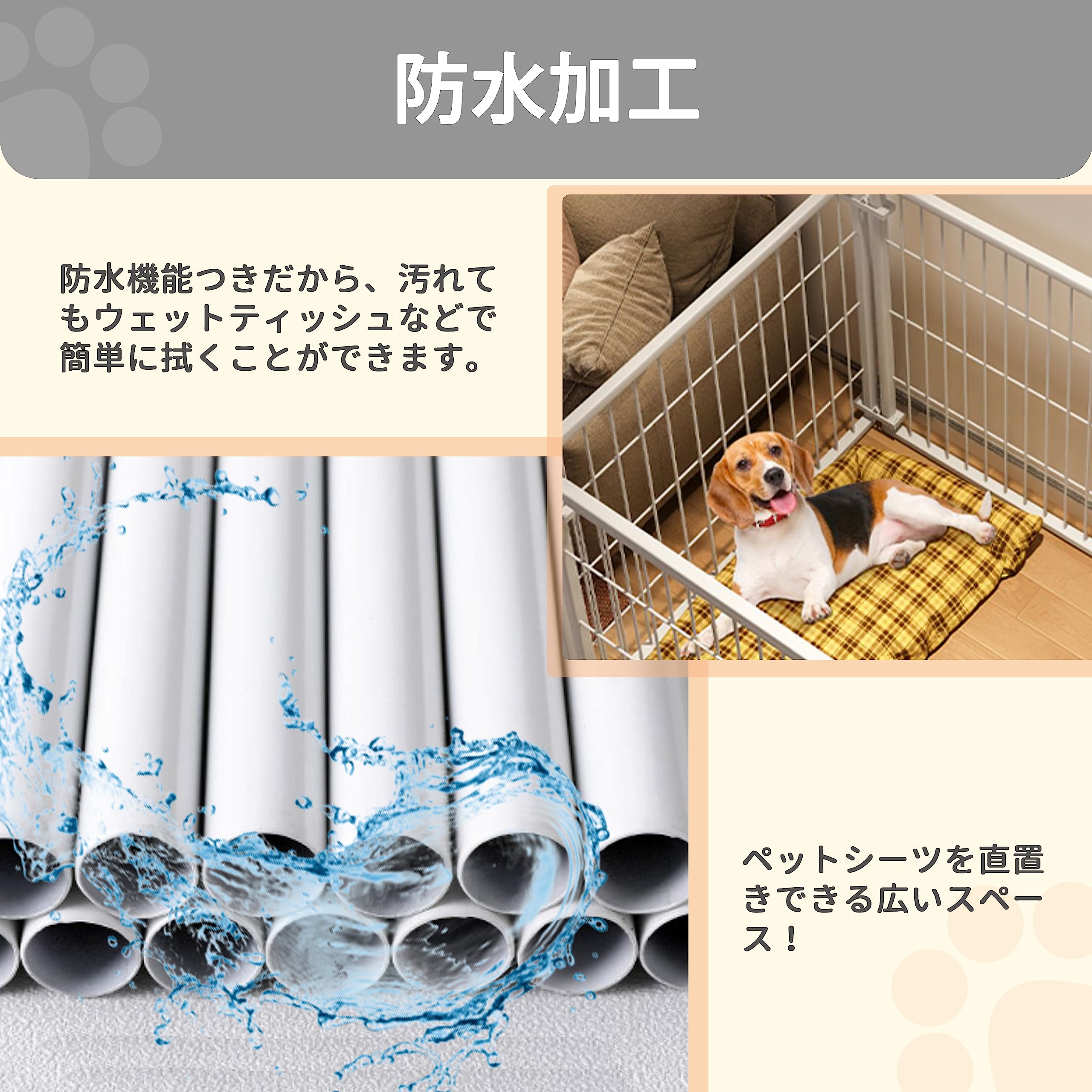 ペットサークル 犬用サークル 柵 フェンス 室内用 131x89x70cm 猫用 犬用 ドア付き 扉付き 折りたたみ ペット メッシュ ケージ ゲージ ペット用サークル 小動物 屋外 室内用 ブラック