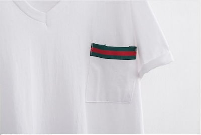 【】Vネック オーバーサイズ ワンポイント ライン Tシャツ 【】Vネック オーバーサイズ ワンポイント ライン Tシャツ