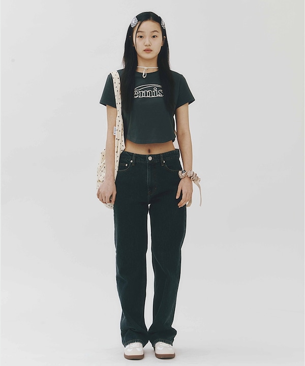 【EMIS】 HEART T-SHIRT /追跡付 Qoo10 EMIS CHAIN STITCH ロゴ 半袖 刺
