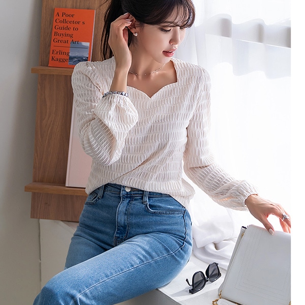 (NAK21) グラマラスムードハートネックブラウス DM41-T-15