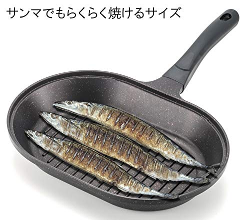 ベストコ グリルパン ブラウン 幅33.5cm ピンクダイヤモンドコート油を落す ガラス蓋付 IH対応 ND-4596