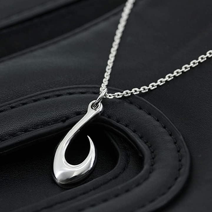 シルバー 925 ネックレス フィッシュ フック 釣り針 モチーフ メンズ ハワイアンジュエリー チェーン チョーカー( グレー)