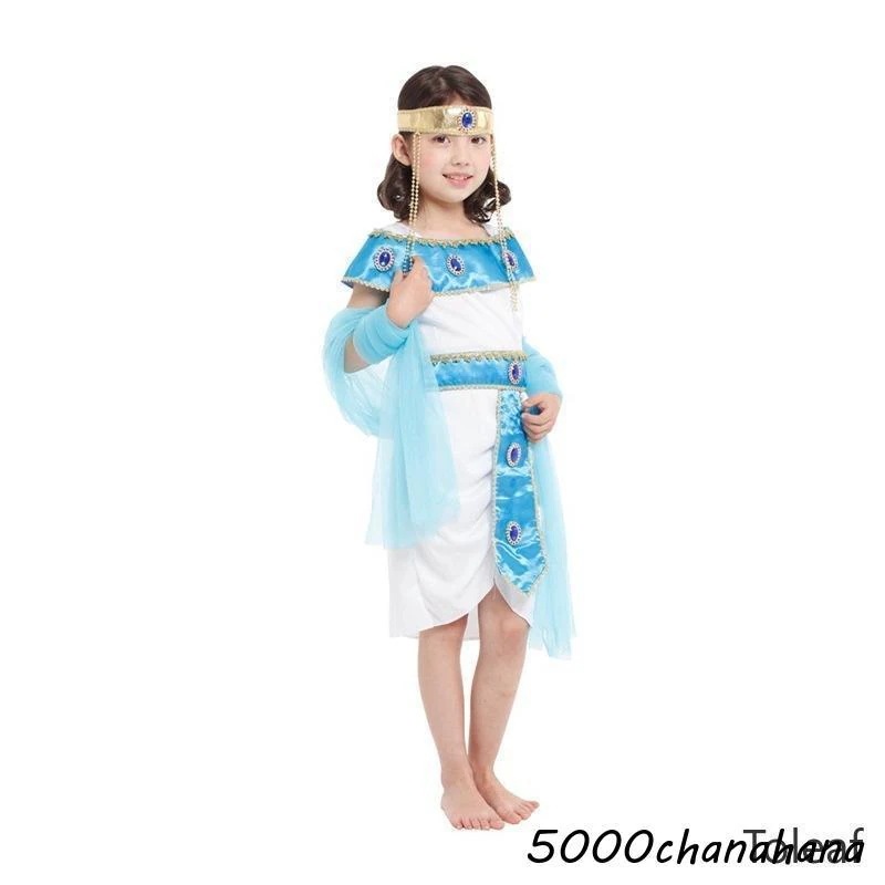 女の子 キッズ [本日のセール]衣装 ジュニア クレオパトラ 大きいサイズ こども アラビア姫様コスチューム 子供 衣装 頭飾り 仮装 エジプト なりきり 王女様