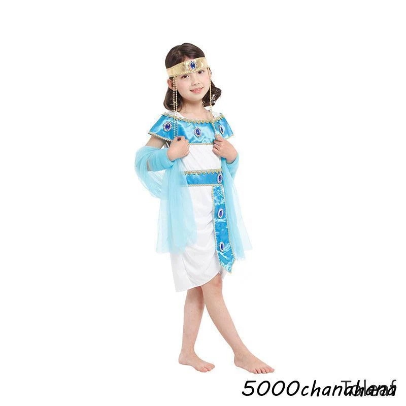 女の子 キッズ [本日のセール]衣装 ジュニア クレオパトラ 大きいサイズ こども アラビア姫様コスチューム 子供 衣装 頭飾り 仮装 エジプト なりきり 王女様