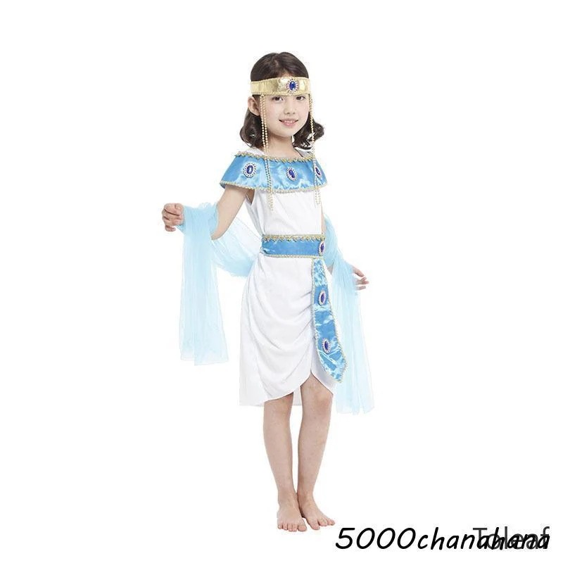 女の子 キッズ [本日のセール]衣装 ジュニア クレオパトラ 大きいサイズ こども アラビア姫様コスチューム 子供 衣装 頭飾り 仮装 エジプト なりきり 王女様