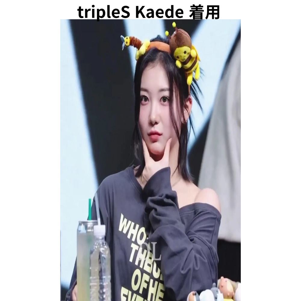 Hearts2HeartsI AN着用/tripleS Kaede 着用/リッツ ボートネックプリンティング 長袖Tシャツ