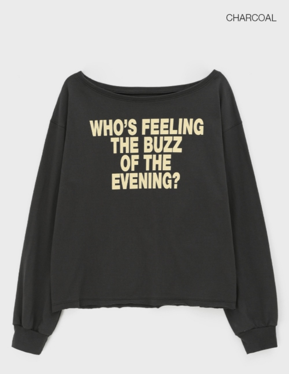 Hearts2HeartsI AN着用/tripleS Kaede 着用/リッツ ボートネックプリンティング 長袖Tシャツ