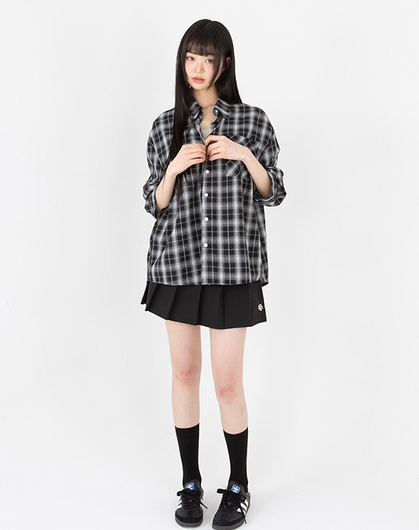 ルーズフィット チェック 長袖シャツ ルーズフィット チェック 長袖シャツ