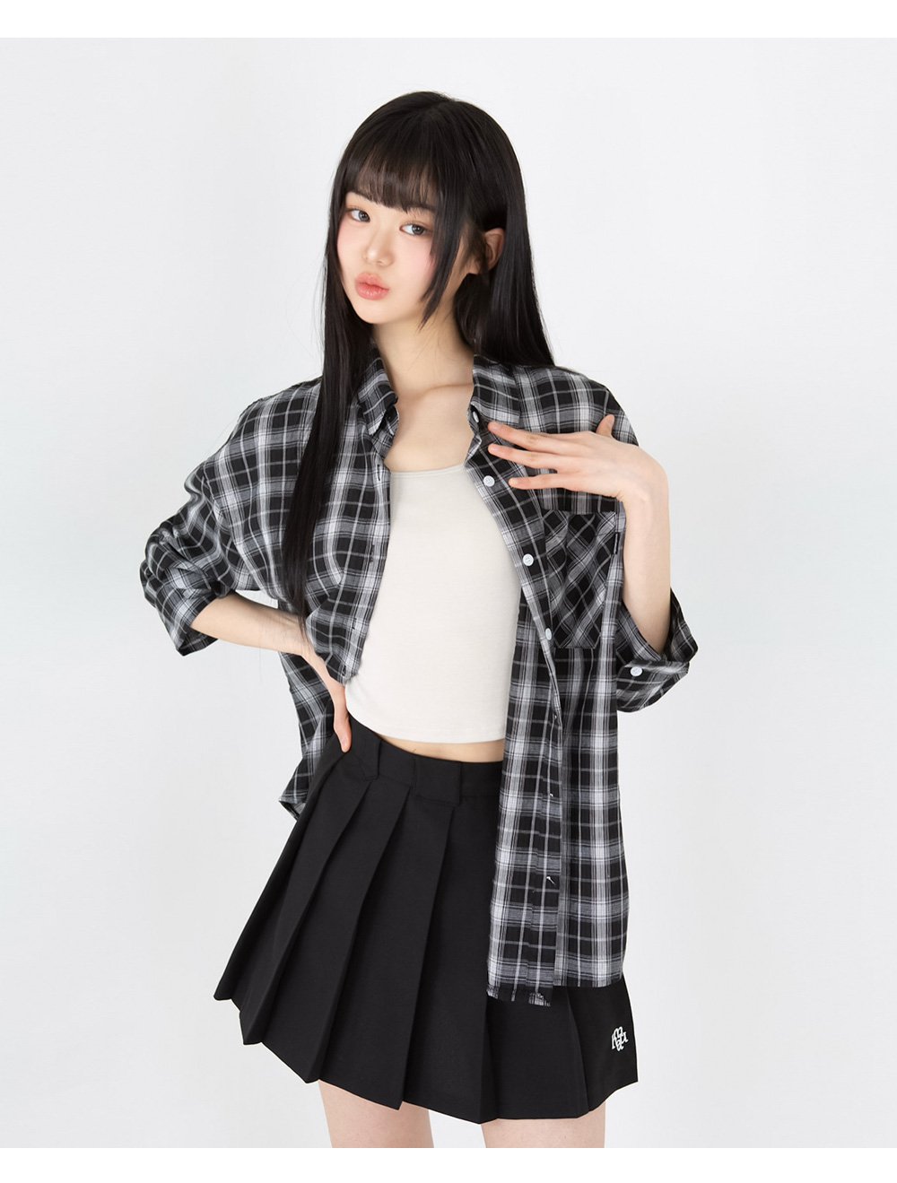 ルーズフィット チェック 長袖シャツ ルーズフィット チェック 長袖シャツ