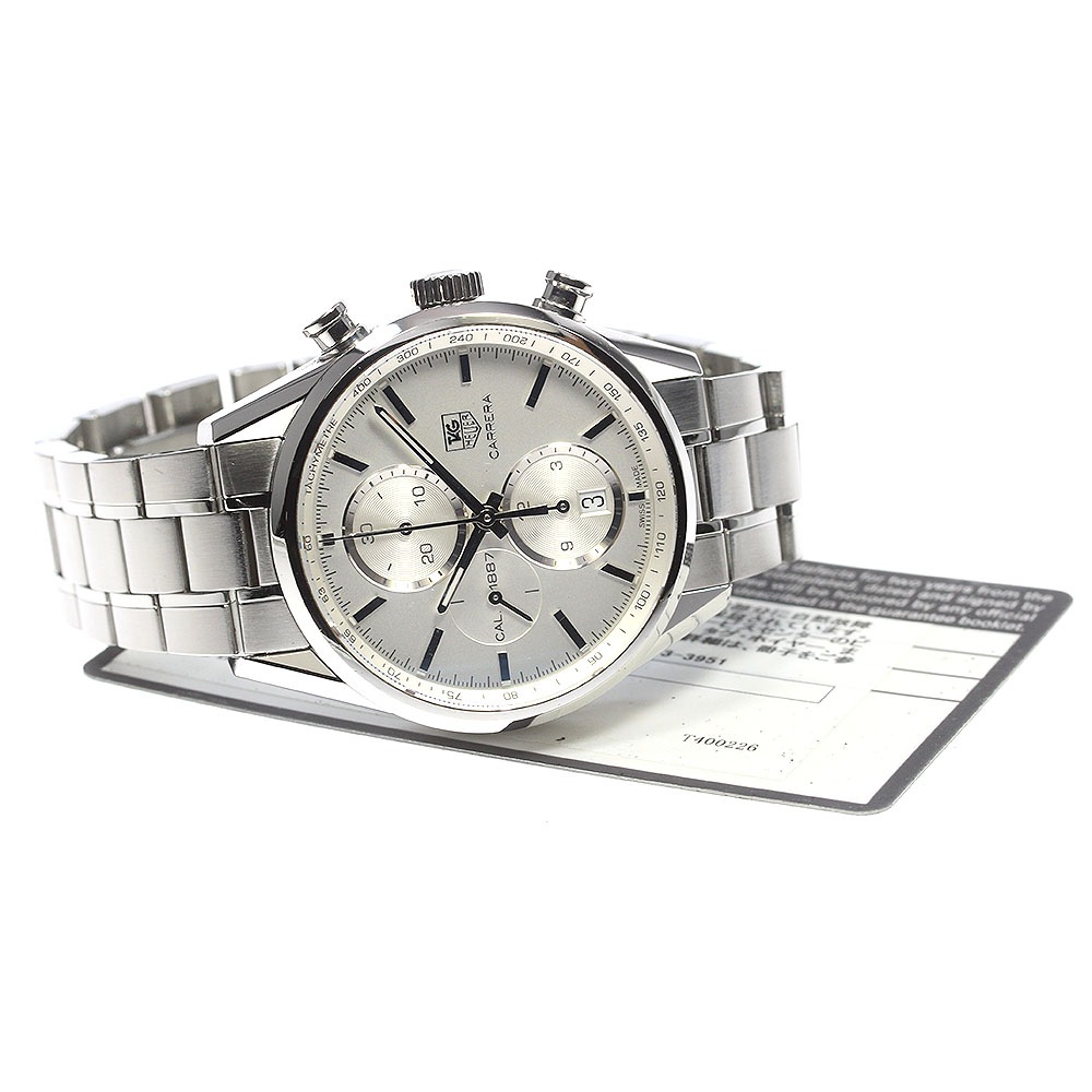 タグホイヤー TAG HEUER CAR2111-3 カレラ CAL.1887 クロノグラフ 自動巻き メンズ 保証書付き_831132【中古】 タグホイヤー TAG HEUER CAR2111-3 カレラ CAL.1887 クロノグラフ 自動巻き メンズ 保証書付き_831132【中古】