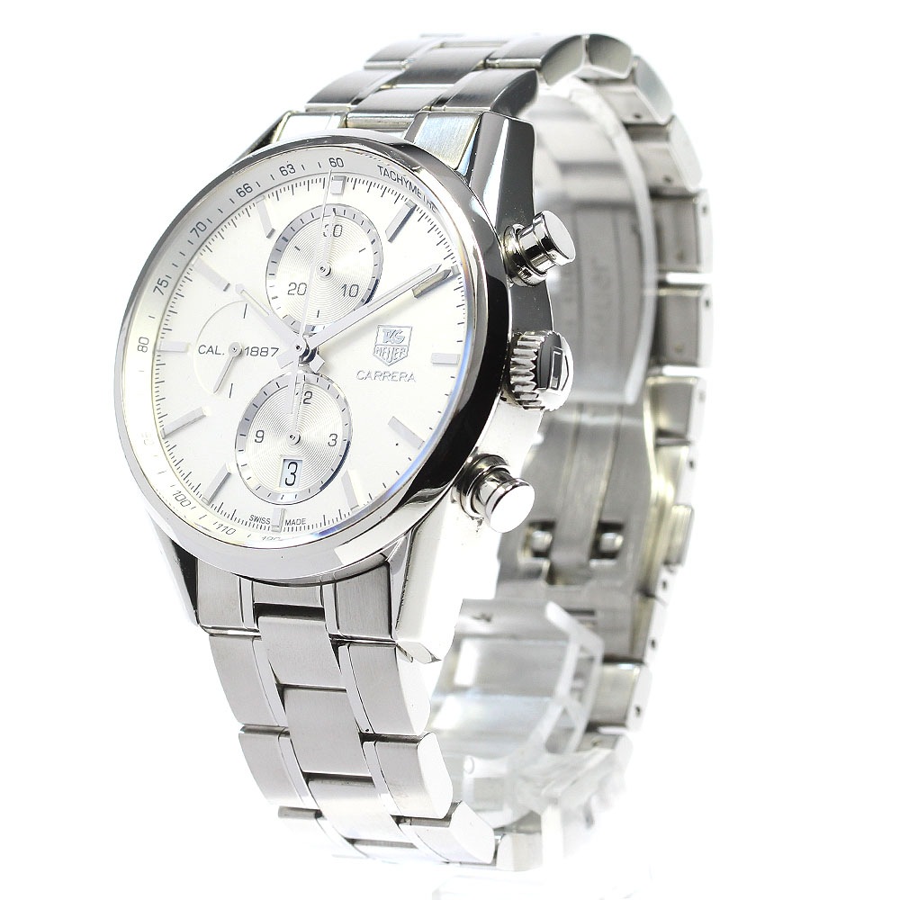 タグホイヤー TAG HEUER CAR2111-3 カレラ CAL.1887 クロノグラフ 自動巻き メンズ 保証書付き_831132【中古】 タグホイヤー TAG HEUER CAR2111-3 カレラ CAL.1887 クロノグラフ 自動巻き メンズ 保証書付き_831132【中古】
