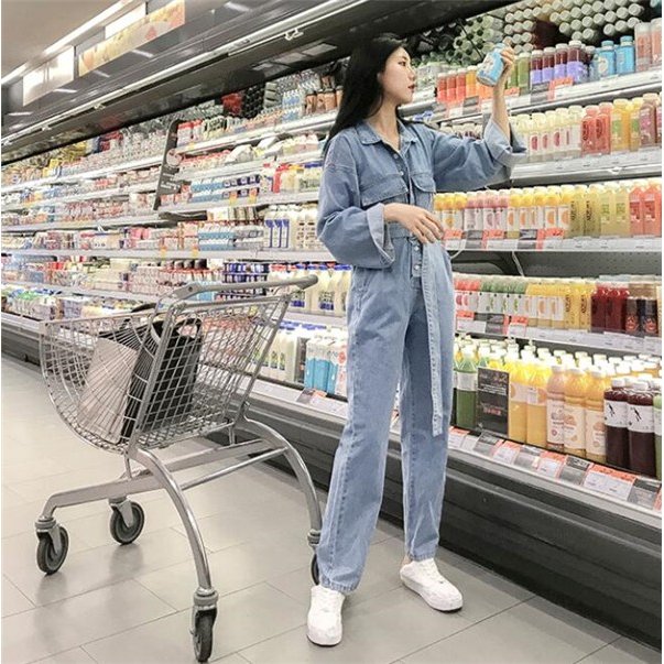 つなぎ おしゃれ ツナギ デニムパンツ ベルト付き レディース 4色 カバーオール オールインワン つなぎ おしゃれ ツナギ デニムパンツ ベルト付き レディース 4色 カバーオール オールインワン