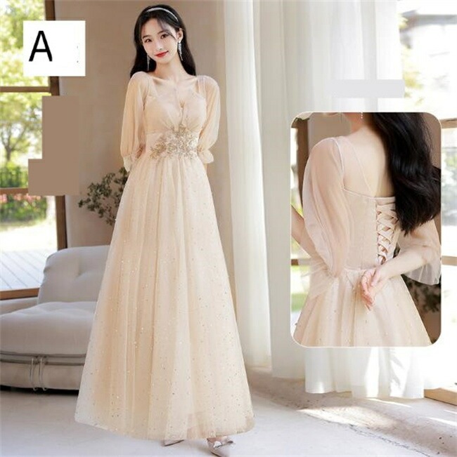 即納　mサイズ　Aタイプ　ブライズメイドドレス　パーティードレス　ワンピース二次会演出司会結婚式お呼ばれ ロングドレス　マキシ丈　ミディアムドレス　ブライズメイド　ドレス　二次会ドレス　フォーマルドレ