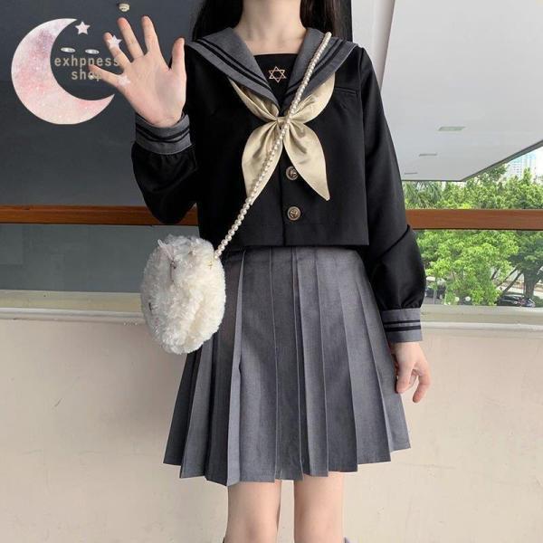 大きいサイズJK制服服コスプレ衣装コスム学院風学生服半袖/長袖プリーツスカートギャル服入学式卒業式文化祭春夏秋