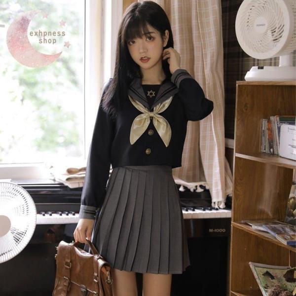 大きいサイズJK制服服コスプレ衣装コスム学院風学生服半袖/長袖プリーツスカートギャル服入学式卒業式文化祭春夏秋
