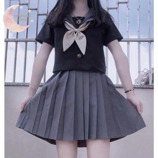大きいサイズJK制服服コスプレ衣装コスム学院風学生服半袖/長袖プリーツスカートギャル服入学式卒業式文化祭春夏秋