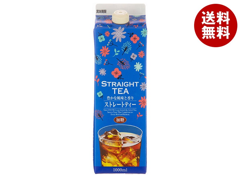 ジーエスフード GS ストレートティー 加糖 1000ml紙パック*12本入 ジーエスフード GS ストレートティー 加糖 1000ml紙パック*12本入