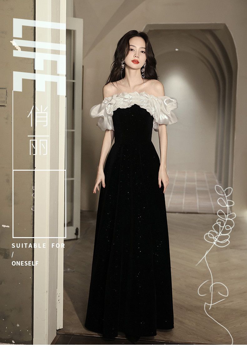 フレンチイブニングドレス ガウンドレス ブラックヘップバーンスタイルパーティードレス パーティードレス キャバドレス ウェディングドレス フレンチイブニングドレス ガウンドレス ブラックヘップバーンスタイルパーティードレス パーティードレス キャバドレス ウェディングドレス