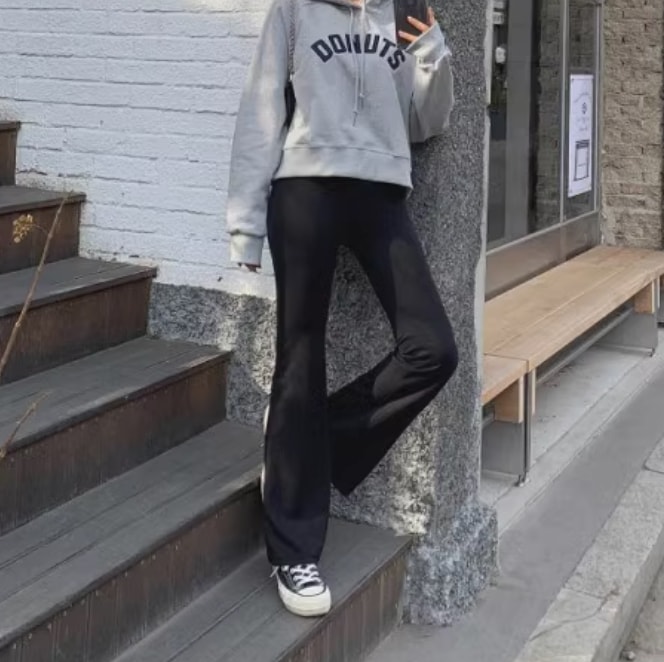 レディース パンツ ボトムス ロングパンツ フレアパンツ ストレッチパンツ ブーツカットパンツ ロング マキシ 丈長 フルレングス セミフレア スリム 細身 スリムフィット ハイウエスト ウエストゴム