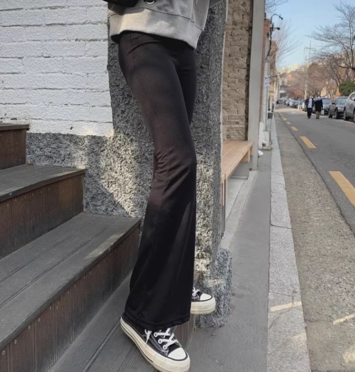 レディース パンツ ボトムス ロングパンツ フレアパンツ ストレッチパンツ ブーツカットパンツ ロング マキシ 丈長 フルレングス セミフレア スリム 細身 スリムフィット ハイウエスト ウエストゴム