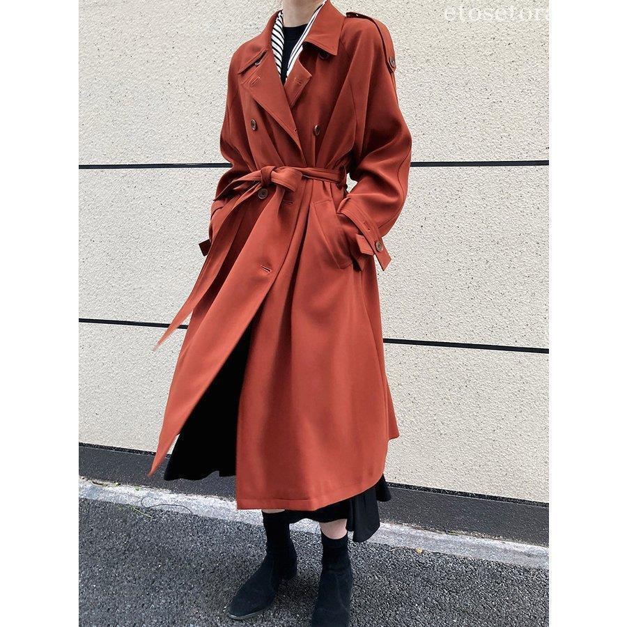 人気沸騰新柄追加 トレンチコート レディース 秋服 春 ロング Aライン ベルト付き オシャレ 着痩せ アウター 韓国風 通勤 スプリング チェスターコート