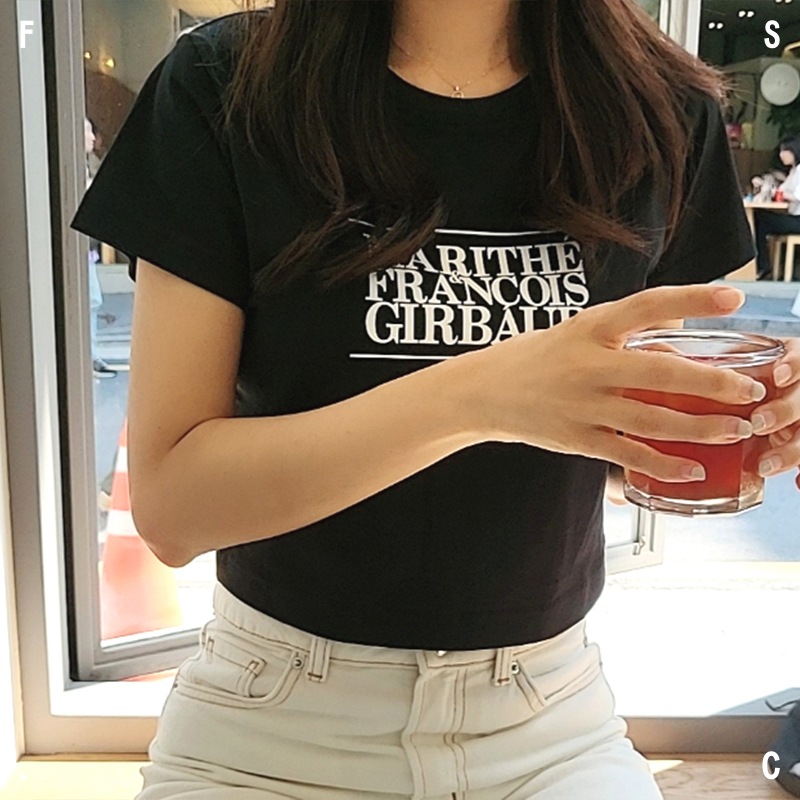 MARITHE FRANCOIS GIRBAUD W CLASSIC LOGO CROP TEE 8色 / クロップTシャツ/ 半袖/ 半袖Tシャツ/ 韓国人気ブランド