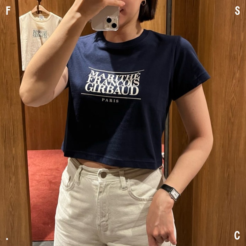 MARITHE FRANCOIS GIRBAUD W CLASSIC LOGO CROP TEE 8色 / クロップTシャツ/ 半袖/ 半袖Tシャツ/ 韓国人気ブランド