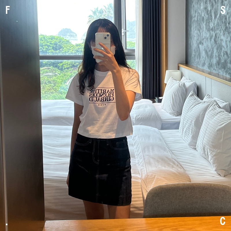 MARITHE FRANCOIS GIRBAUD W CLASSIC LOGO CROP TEE 8色 / クロップTシャツ/ 半袖/ 半袖Tシャツ/ 韓国人気ブランド