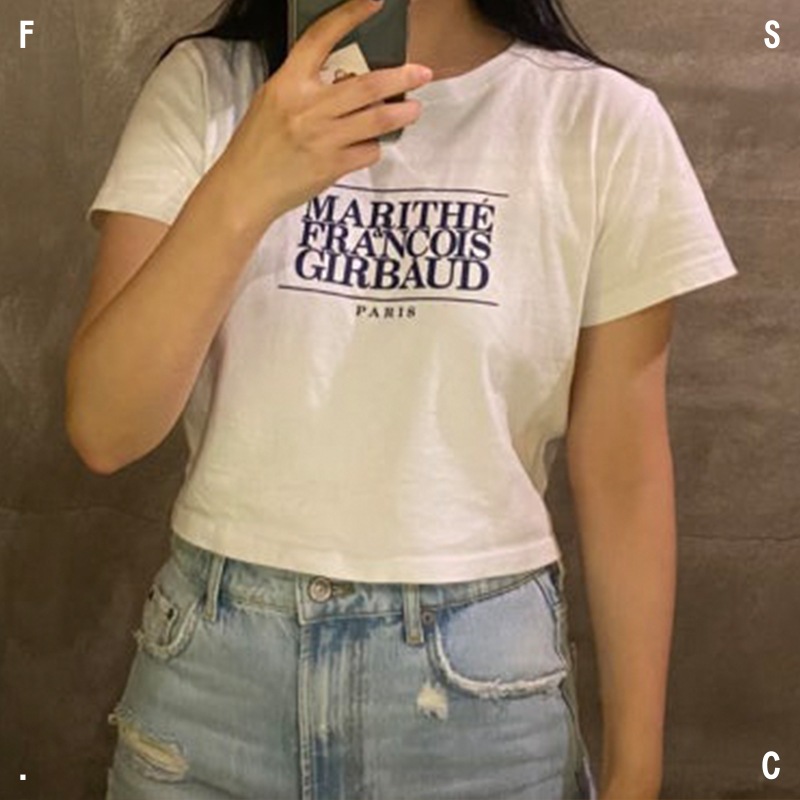MARITHE FRANCOIS GIRBAUD W CLASSIC LOGO CROP TEE 8色 / クロップTシャツ/ 半袖/ 半袖Tシャツ/ 韓国人気ブランド