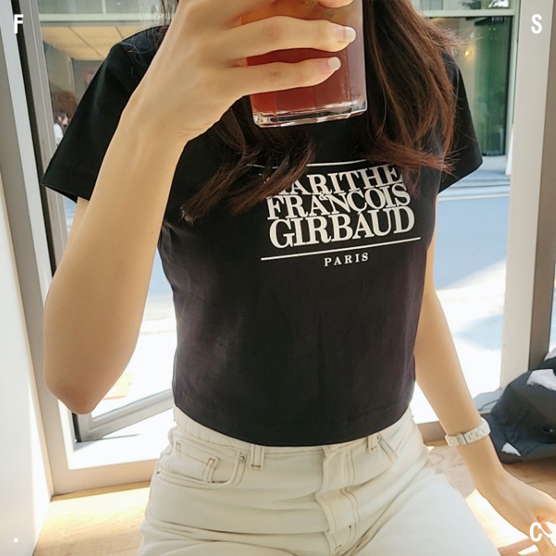 MARITHE FRANCOIS GIRBAUD W CLASSIC LOGO CROP TEE 8色 / クロップTシャツ/ 半袖/ 半袖Tシャツ/ 韓国人気ブランド