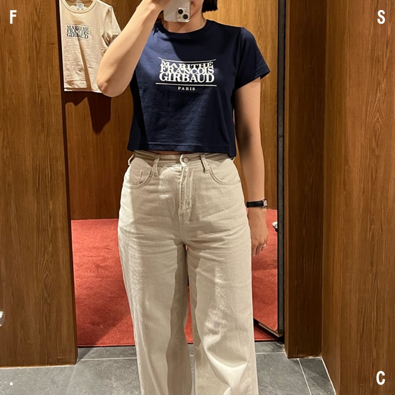 MARITHE FRANCOIS GIRBAUD W CLASSIC LOGO CROP TEE 8色 / クロップTシャツ/ 半袖/ 半袖Tシャツ/ 韓国人気ブランド