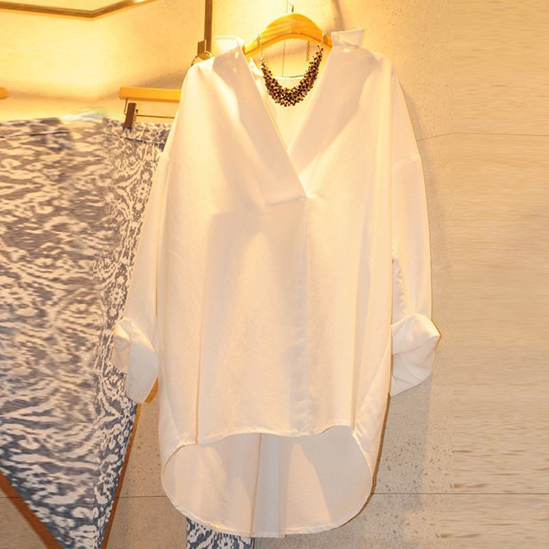 スキッパーシャツ ブラウ... : レディース服 ホワイト 長袖 国産大人気