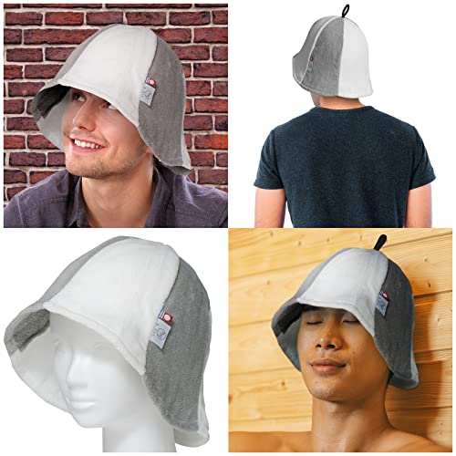 色：ホワイト/グレー [今治サウナ] サウナハット 今治タオル サウナキャップ サウナグッズ メンズ