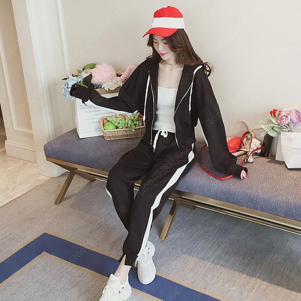 Qoo10] ジャージ 上下セット レディース スウェ